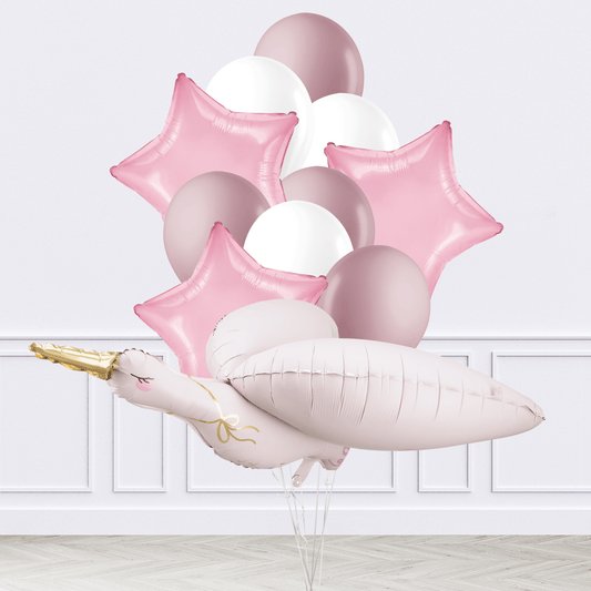 Light Pink Stork Inflated Balloon Package - Confetti Party Store