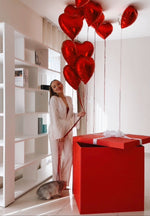 Surprise Box with 13 Heart Balloons - Confetti Party Store Balloons Limassol