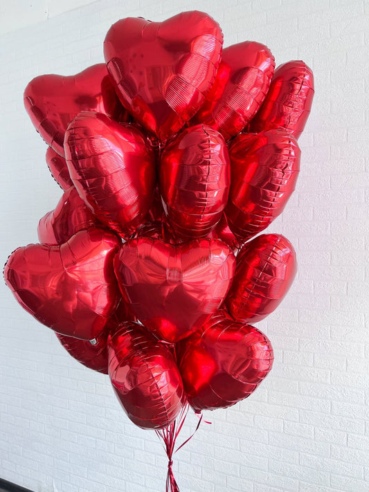20 Lush Red Heart Balloon Arrangement - Confetti Party Store Balloons Limassol