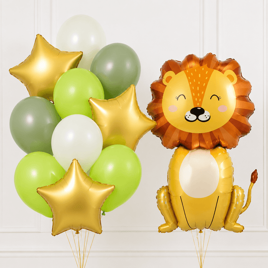 Jungle King Lion Helium Balloon Set - Confetti Party Store Balloons Limassol