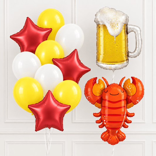 Lobster & Beer Inflated Balloon Package - Confetti Party Store Balloons Limassol