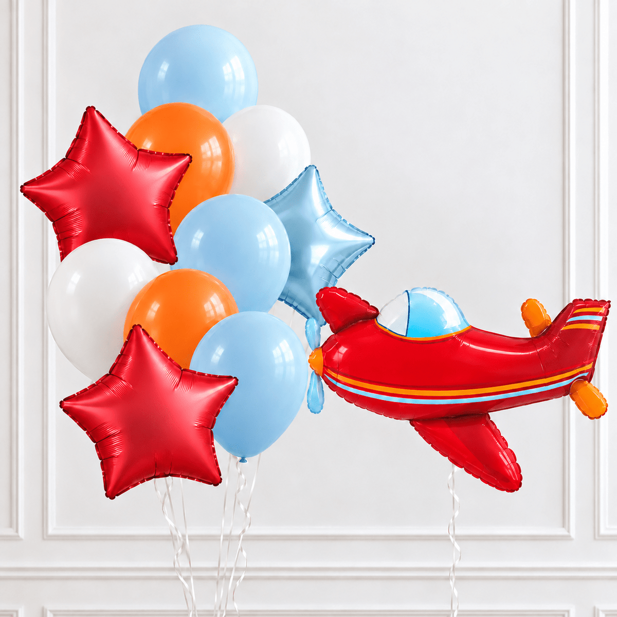 Red Airplane Helium Balloon Set - Confetti Party Store Balloons Limassol