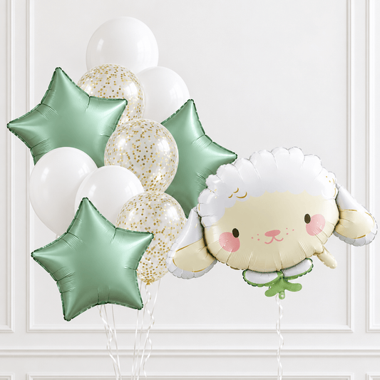White Sheep Baby Shower Helium Balloon Set - Confetti Party Store Balloons Limassol