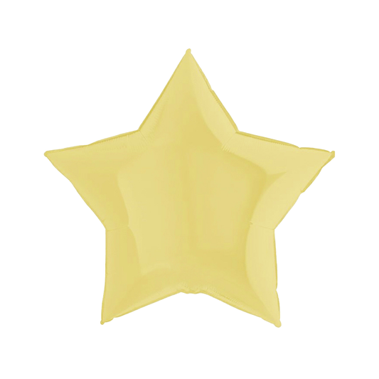 Matte Yellow Star Balloon 91 cm - Confetti Party Store Balloons Limassol