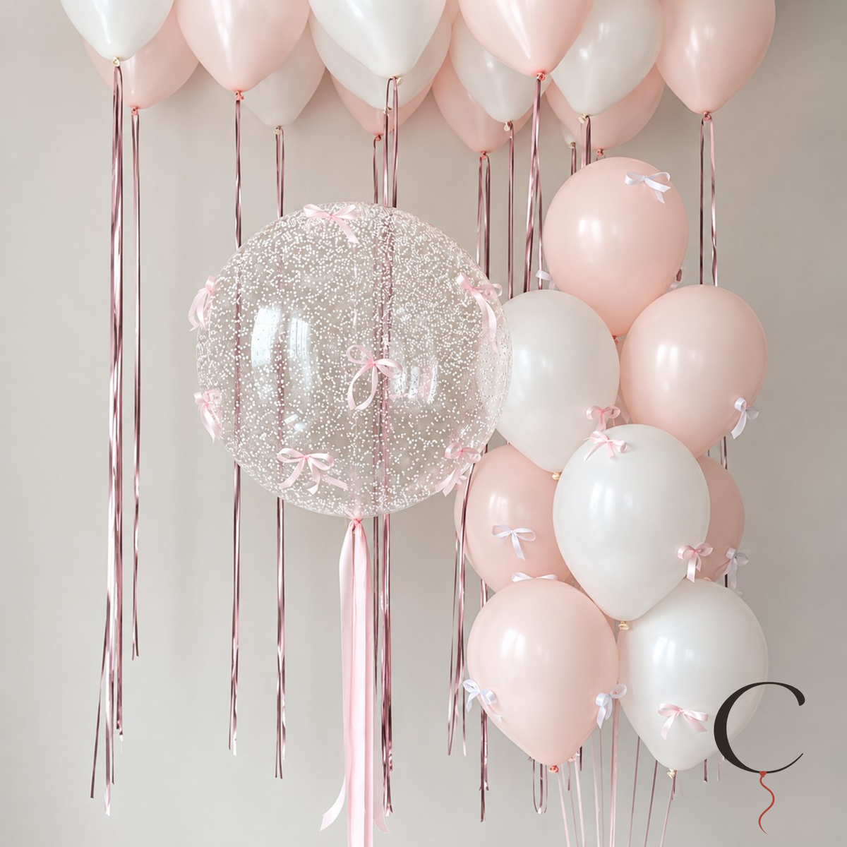 Blush Ribbon Cloud Balloon Set