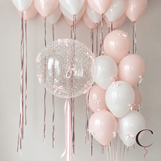 Blush Ribbon Cloud Balloon Set - Confetti Party Store Balloons Limassol