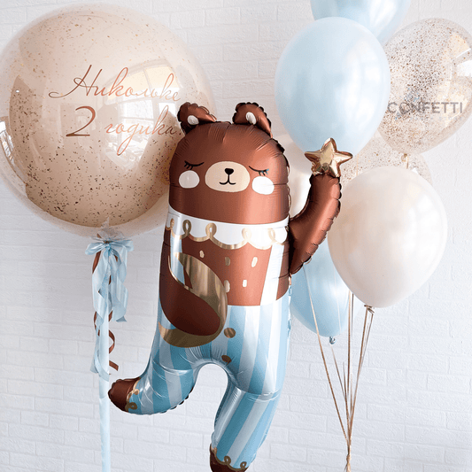 Teddy Bear & Balloon Ensemble - Confetti Party Store Balloons Limassol