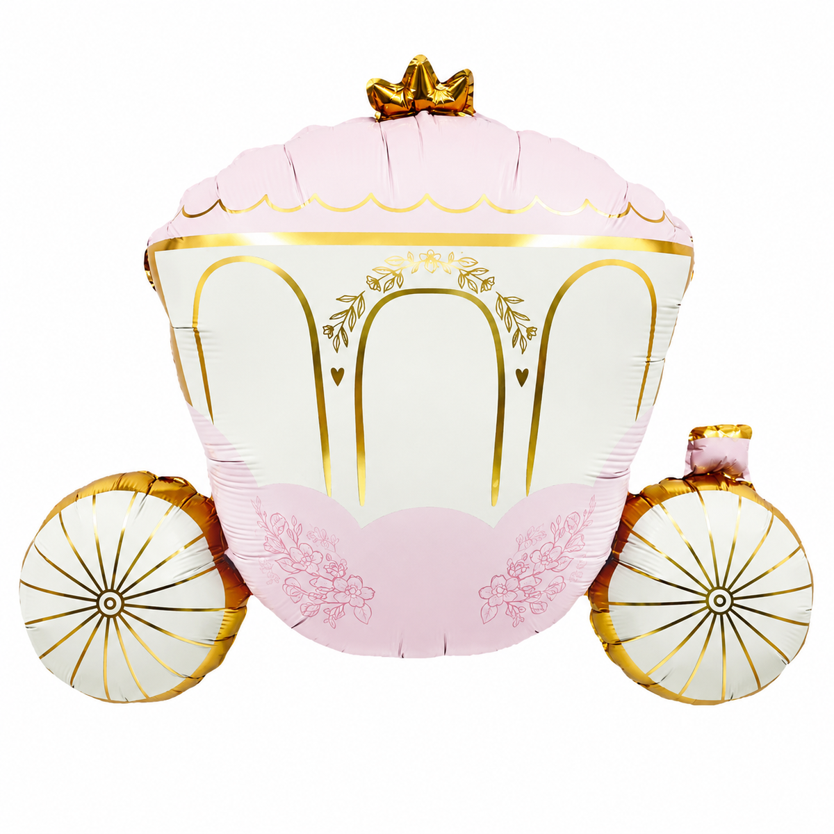 Princess Carriage Pink and Gold Foil Balloon 86cm