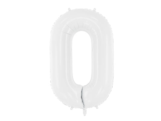 Number 0 Foil Balloon White 86cm - Confetti Party Store Balloons Limassol