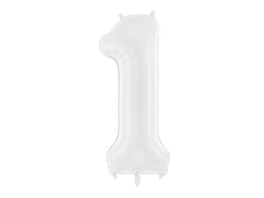 Number 1 Foil Balloon White 86cm - Confetti Party Store Balloons Limassol