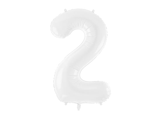 Number 2 Foil Balloon White 86cm - Confetti Party Store Balloons Limassol