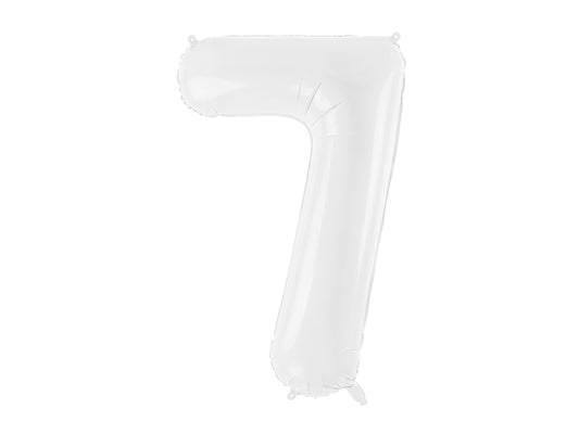 Number 7 Foil Balloon White 86cm - Confetti Party Store Balloons Limassol