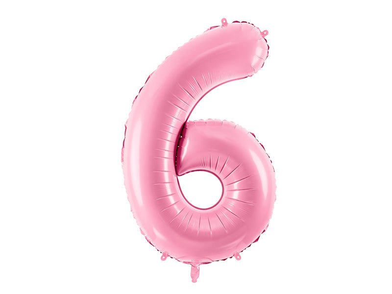 Number 6 Foil Balloon Pink 86cm - Confetti Party Store Balloons Limassol