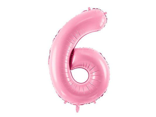 Number 6 Foil Balloon Pink 86cm - Confetti Party Store Balloons Limassol