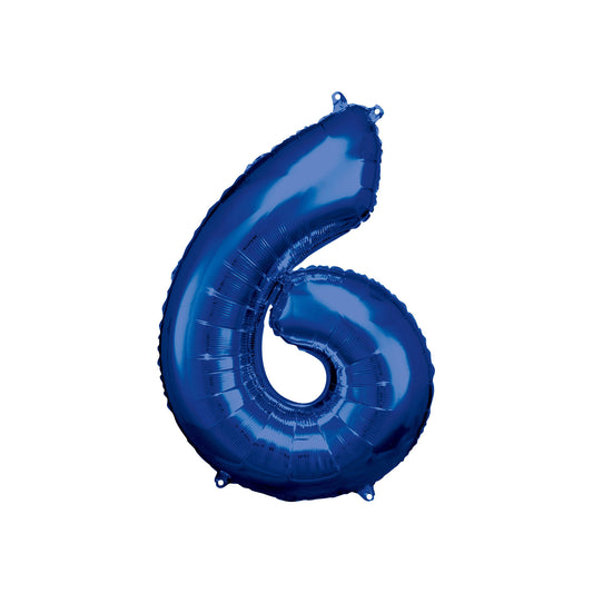 Number 6 Foil Balloon Dark Blue 86cm - Confetti Party Store Balloons Limassol