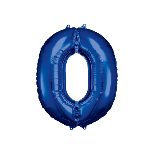 Number 0 Foil Balloon Dark Blue 86cm - Confetti Party Store Balloons Limassol