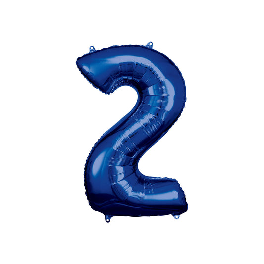 Number 2 Foil Balloon Dark Blue 86cm - Confetti Party Store Balloons Limassol
