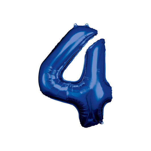Number 4 Foil Balloon Dark Blue 86cm - Confetti Party Store Balloons Limassol