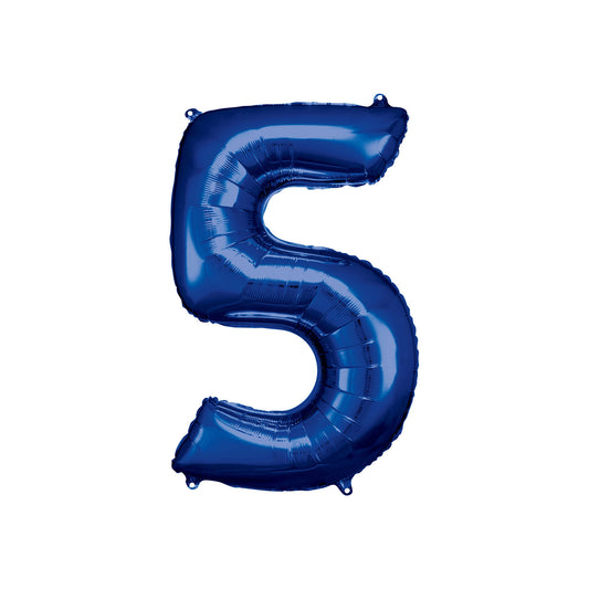 Number 5 Foil Balloon Dark Blue 86cm - Confetti Party Store Balloons Limassol