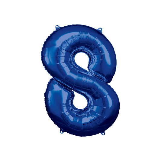 Number 8 Foil Balloon Dark Blue 86cm - Confetti Party Store Balloons Limassol