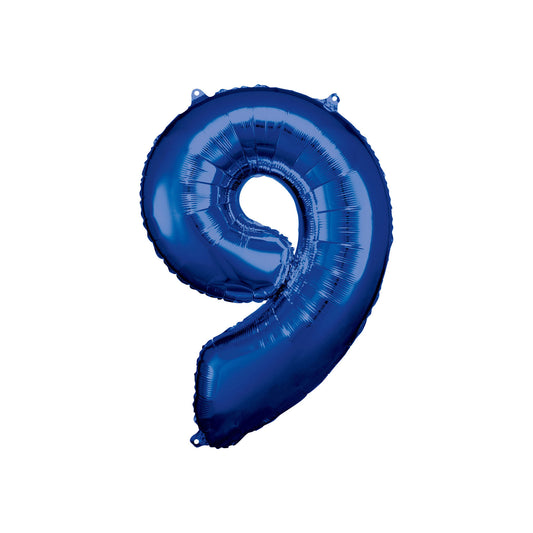 Number 9 Foil Balloon Dark Blue 86cm - Confetti Party Store Balloons Limassol