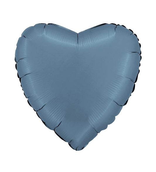 Heart Satin Blue Jeans Foil Balloon 46cm