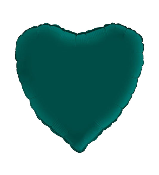 Heart Satin Emerald Green Foil Balloon 46cm
