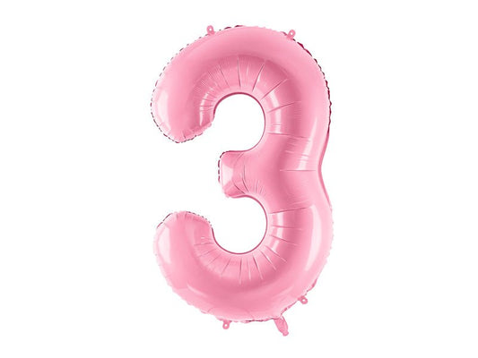 Number 3 Foil Balloon Pink 86cm - Confetti Party Store Balloons Limassol