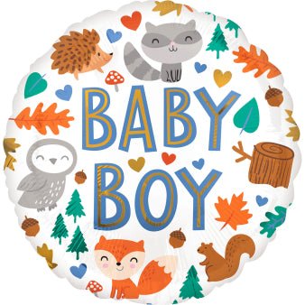 18” Baby Boy Woodland Fun Foil - Confetti Party Store Balloons Limassol