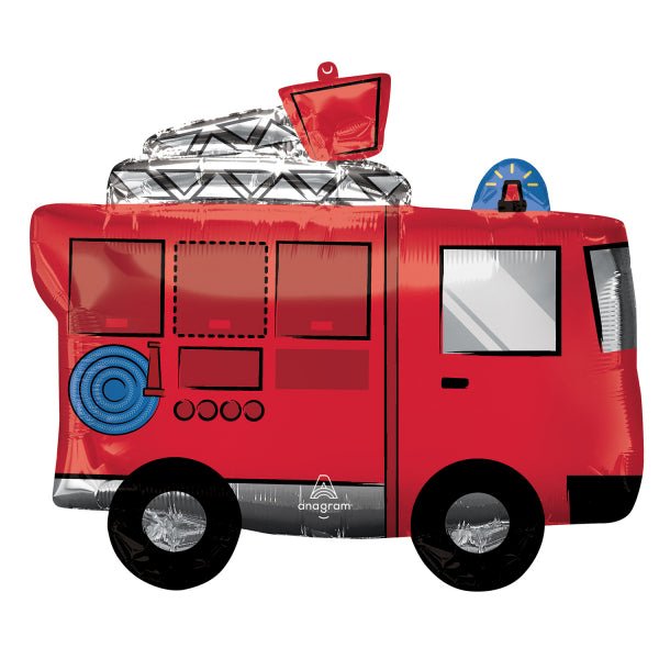 Fire Truck Foil 66 cm x 55 cm - Confetti Party Store Balloons Limassol